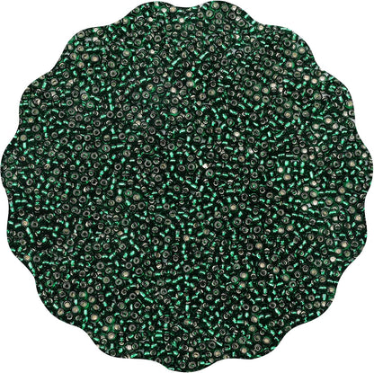 10100 Pcs Size 11/0 Glass Seed Beads, 2 mm Dark Green Small Mini Spacer Loose Pony Beads for Jewelry Making and DIY Crafts - Colors A
