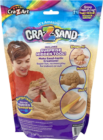 CRA-Z-Sand 3lb Bag of Beach Sand, Fun Sensory Toy w/ Tools for Ages 4+