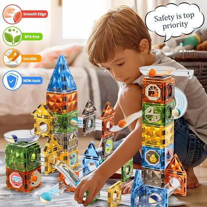 325PCS Glow in The Dark Marble Run with Motorized Elevator, STEM Building Blocks Toy Includes 113 Marbles, for Kids Ages 3+, Easter Birthday Gift for Boys and Girls