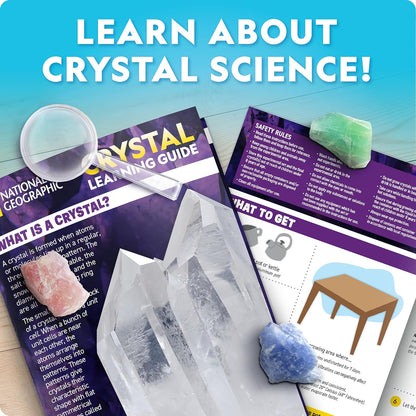 National Geographic Mega Crystal Growing Kit for Kids- Grow 6 Crystals with Light-Up Stand, Science Gifts for Kids 8-12, Crystal Making Experiment, Science Kit for Girls and Boys (Amazon Exclusive)