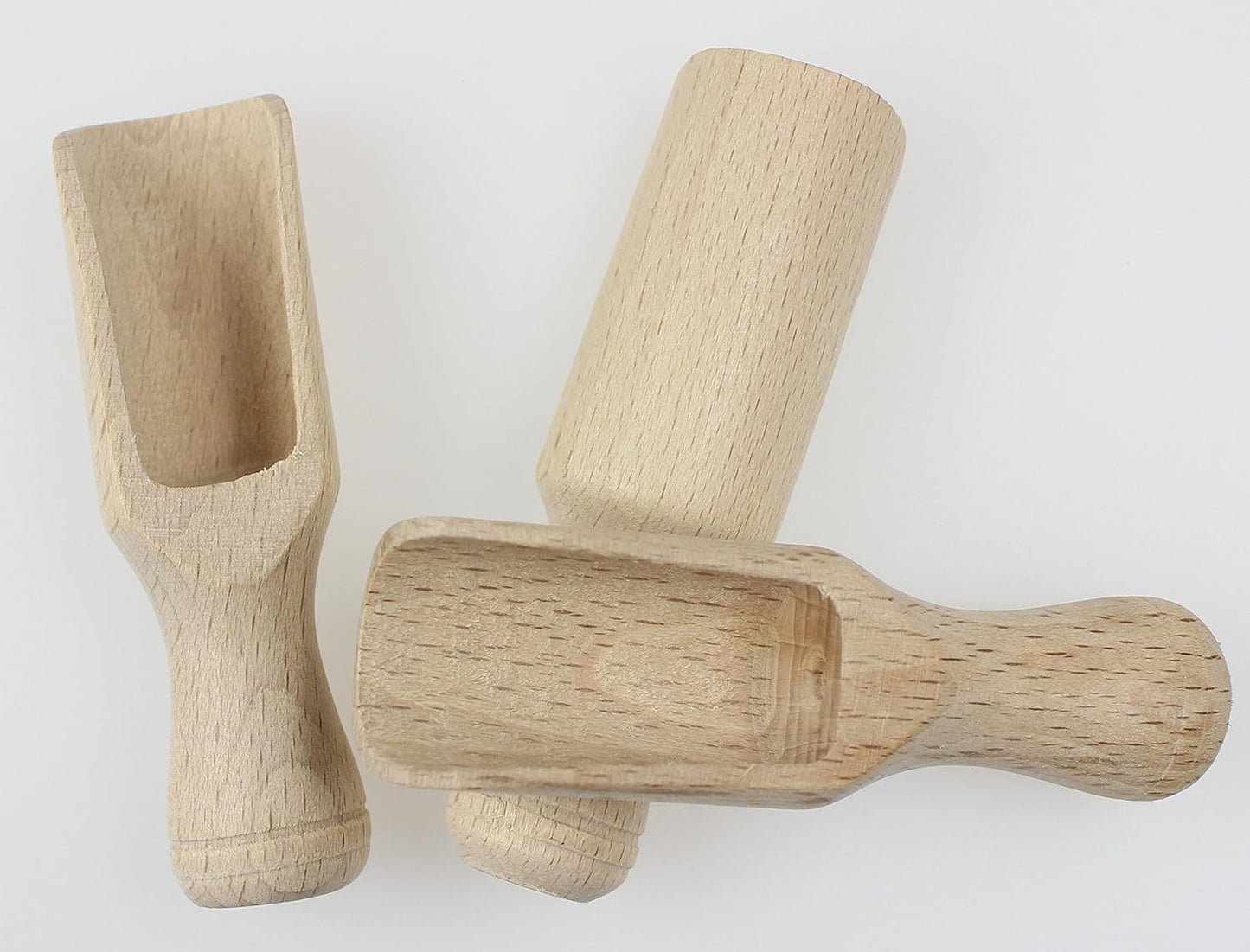 efo Versatile Wooden Scoops Set 4pcs - Multipurpose Wooden Spoons - Wood Salt and Spice Scoops – Rustic Bath Salt Scoop - Wooden Nuts Scoop - sizes: 2.4"; 3.3"; 3.9"; 6.7" / 6; 8.5; 10; 17cm