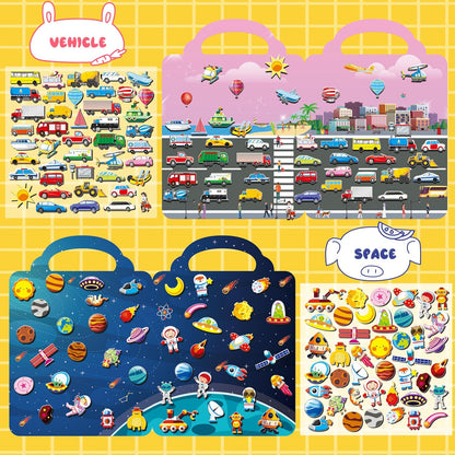 Kalysky 12 Set Reusable Sticker Books for Toddlers 2-4 1-3, Kids 3D Puffy Sticker Activity Books, Birthday Party Favors Goodie Bags Stuffer