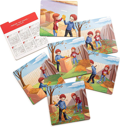Sequence for Kids Cards, Speech Therapy Materials, Homeschool SEL, Autism, Tell A Story Picture Cards, Social Skills, Picture Cards, ESL, ELL