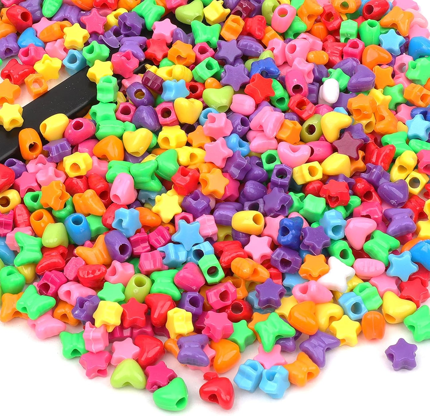 Auvoua 1000Pcs Pony Beads Bracelet 9mm Yellow Plastic Barrel Pony Beads for Necklace,Hair Beads for Braids,Key Chain,Jewelry Making (Yellow)