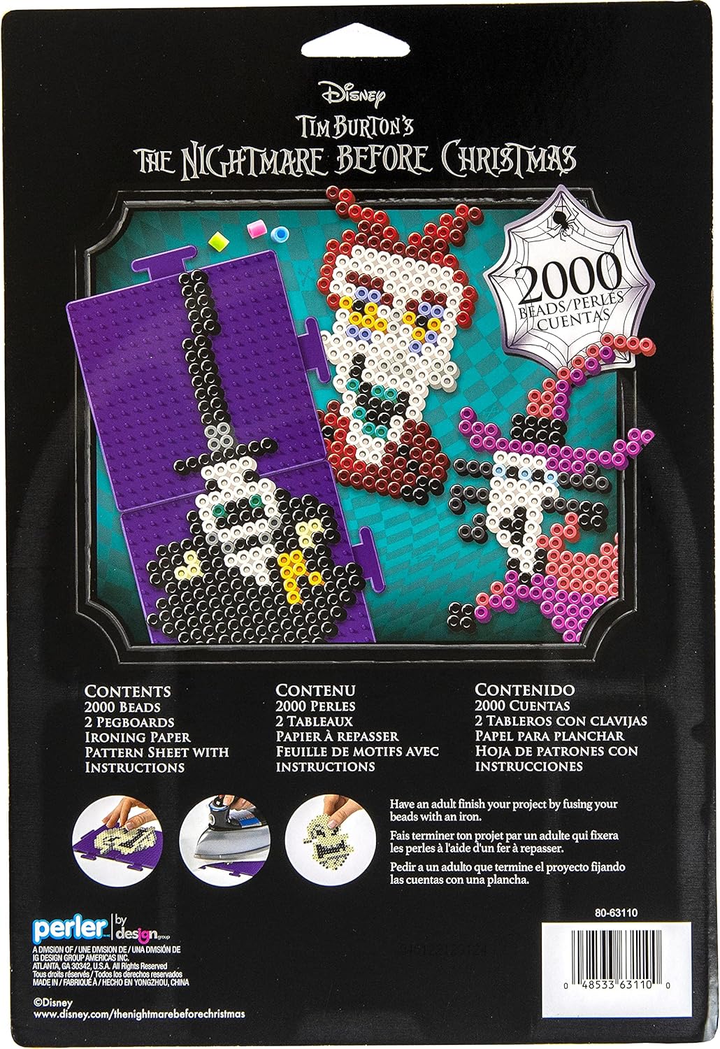 Perler Tim Burton's The Nightmare Before Christmas Kid's Crafts, Pattern Sizes Vary, Multicolor 2005