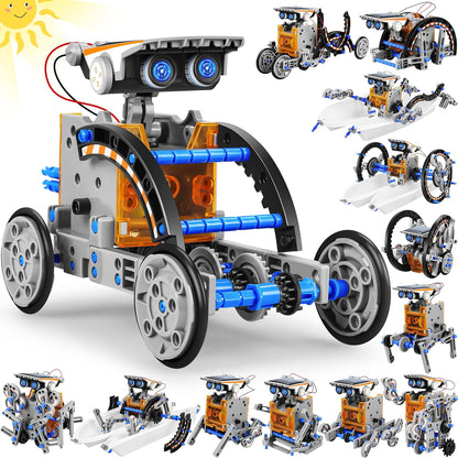 STEM 13-in-1 Education Solar Power Robots Toys for Boys Age 8+, Educational Toy DIY Science Kits for Kids, Building Experiment Robotics Set Birthday Gifts for 8+ Years Old Boys and Girls