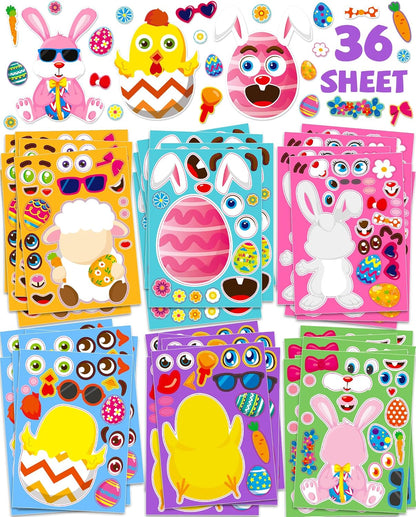 24 Pcs Make Your Own Dinosaur Sticker Sheets, Dinosaur Party Favors Face Stickers for Kids Boys Toddlers Crafts Activities Gift Bags Birthday Party Valentines Day Gifts for Kids Classroom