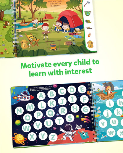 Coogam Magic Writing Practice for Preschool with Color Pattern, Learn to Write Workbook for Kids Age 3-12 Toys, Reusable Alphabet Numbers Tracing Book Learning Activities