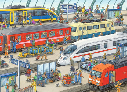 Ravensburger Railway Station Jigsaw Puzzle - Unique 60-Piece Puzzle for Kids, Anti-Glare Surface | FSC-Certified Materials | Great for Developing Skills & Creativity