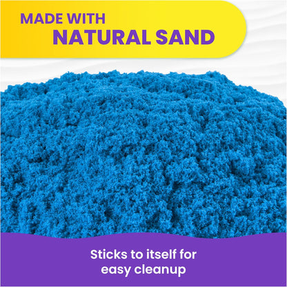 Kinetic Sand, 2.5lbs Blue Play Sand, Amazon Exclusive, Moldable Sensory Toys for Kids, Resealable Bag (Packaging May Vary), for Ages 3 and up, Pack of 3