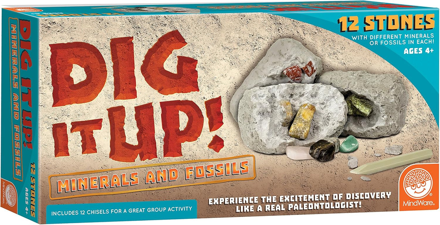 MindWare Dig It Up! Dinosaur Eggs and Mineral Stones Set of 2 Dig Kits