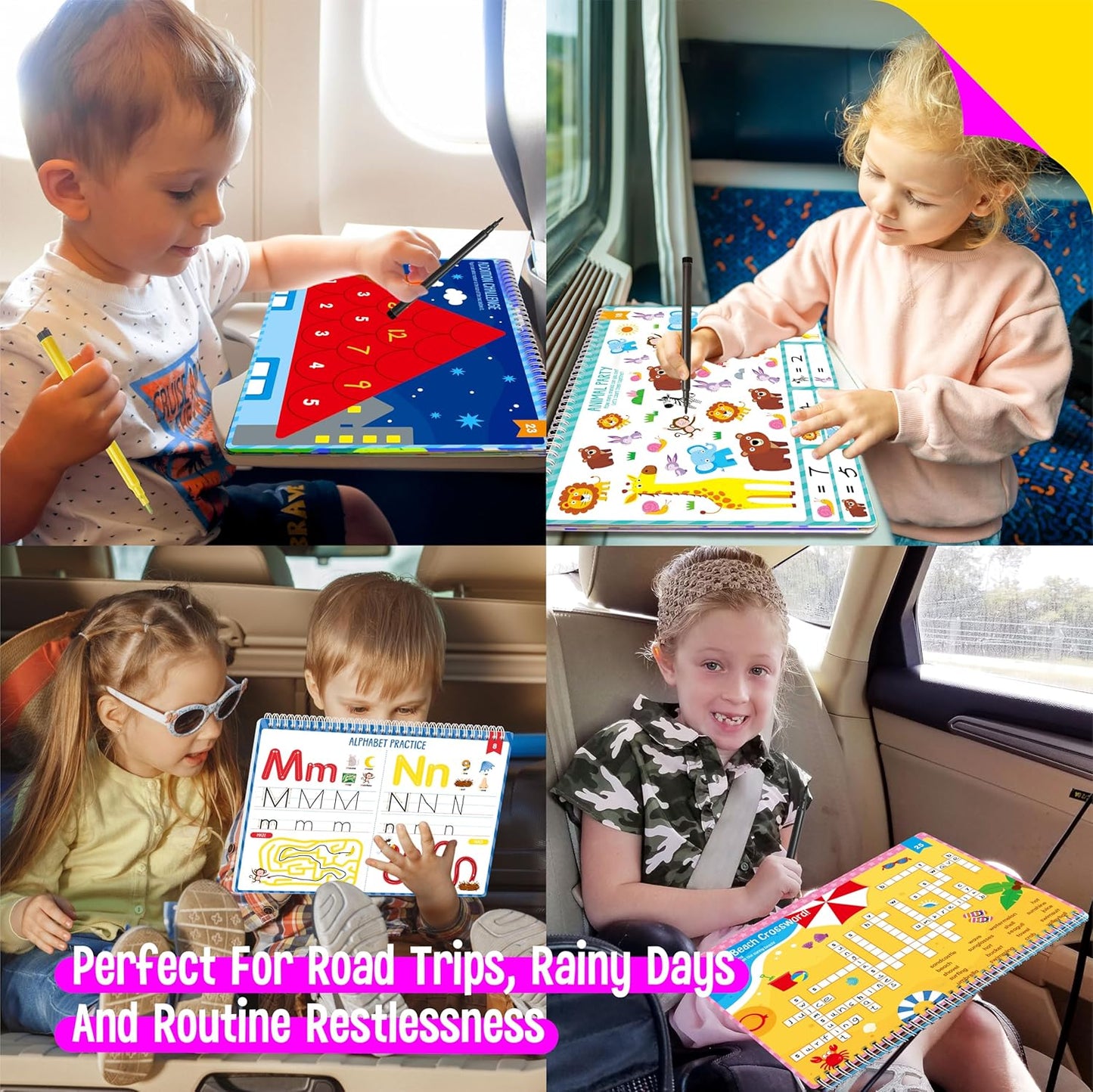 SpriteGru Dry Erase Mazes Game Pad, 30 Mazes Reusable & Erasable Book, Fun Brain Challenge Games Interesting Educational Toy and Learning Tool for Road Trip Airplane Travel