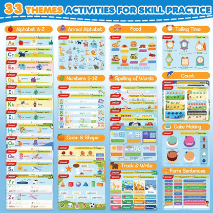 Preschool Learning Activities Kindergarten Workbooks, Toddler Alphabet Learning Educational Toys for 2 3 4 5 Year Old, Writing Practice Tracing Activity Books, Travel Toys,Learning Book Gifts for Kids