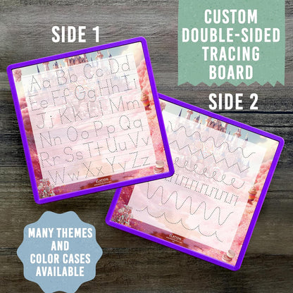 Kid's Name Tracing Board | Dry Erase Letter Tracing | Reusable Name Board | Alphabet Letters | Personalized | Candy Theme
