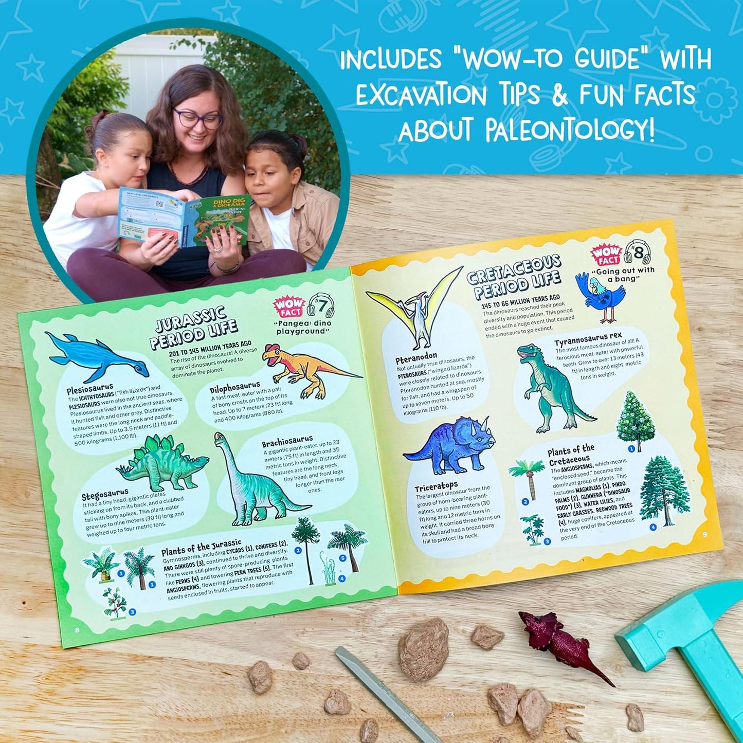 Wow in the World Dino DIG & Diorama | 10 Dig-Out Plaster Dinosaur Eggs, Prehistoric DIY Diorama, Companion Audio Content, Bonus Reusable Science Tool, STEM Toy for Kids 4+ by Thames & Kosmos