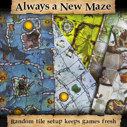 Enchanted Maze - A Light Up Board Game for Families | Ages 5+, 1-6 Players | Cooperative, Competitive and Solo Play Options | with “Secret” LED Light up Tiles, dice, Animal Figurines and a Hag!