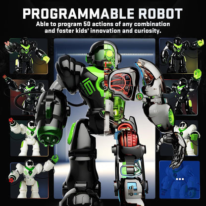 BEZGAR Robot Toys for Kids 3-12 Years Old - Big RC Robot Programmable Dancing with 22 Actions, Remote Control Emo Robots Supporting 78 Changing Expression Christmas Birthday Gift for Boys and Girls