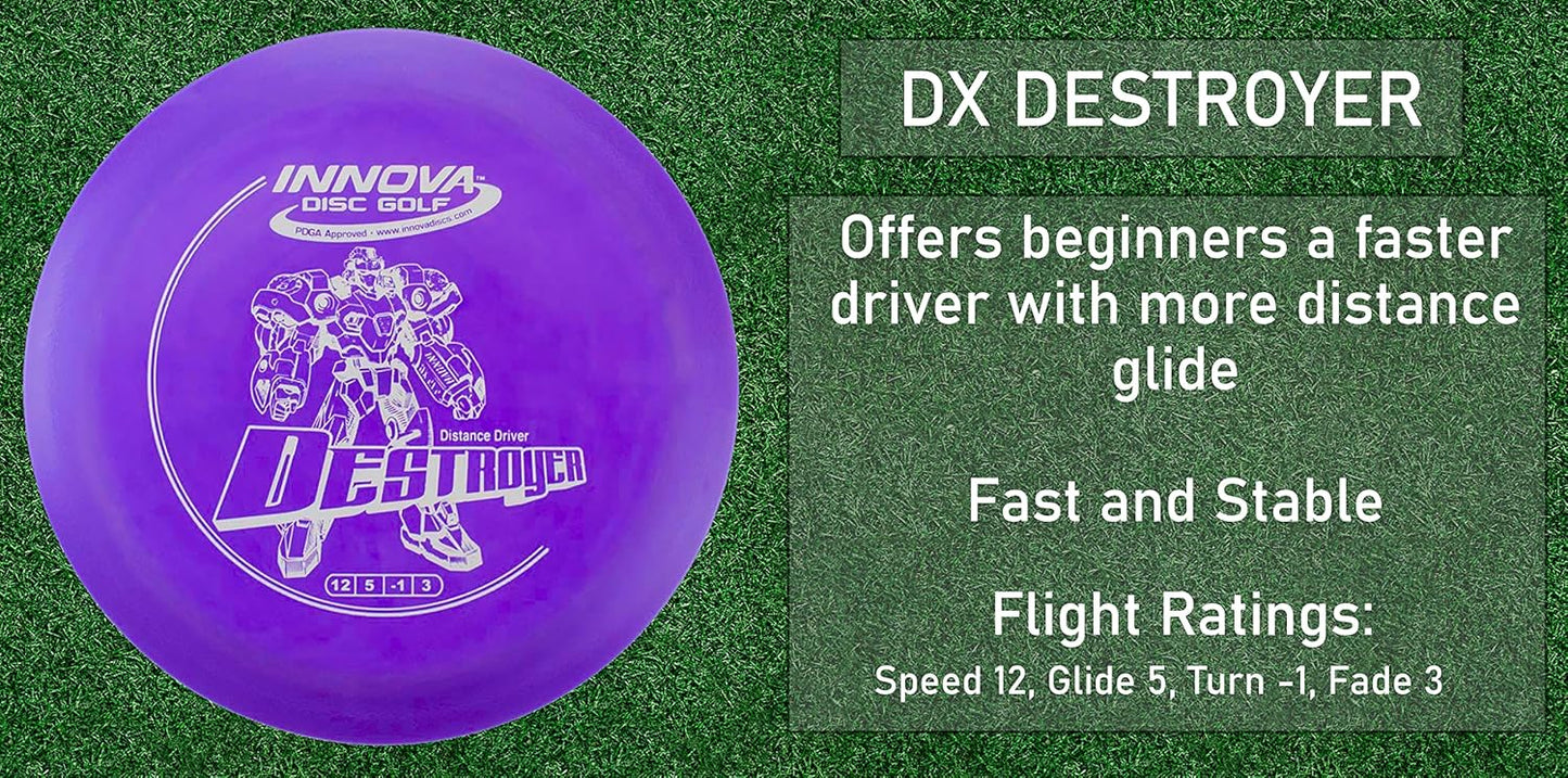 Innova Disc Golf Starter Set –Colors May Vary 160-180g – Includes Putter, Mid Range, 2X Fairway Drivers, Distance Driver, Mini Marker Beginner Disc Golf Set