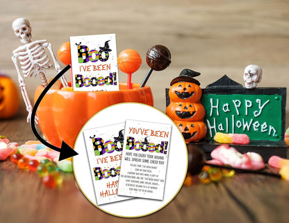 Halloween Party Game for Adults, You've Been Booed Game Card Sets, I've Been Booed Sign, Party Supplies & Family Activity, Set of 40 Cards