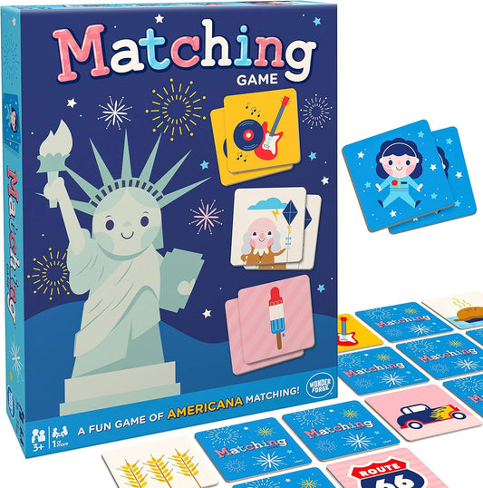 Wonder Forge Americana Matching Game - Skill Building Memory Color Recognition Game for Kids Age 3- 5 | A Fun & Fast Classic Memory Game