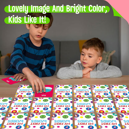 First Words Memory Matching Game, 80PCS First Word Cards Baby Toddler Flash Card Travel Games Educational Learning Toy for Preschool Kindergarten Activities, Speech Therapy Materials