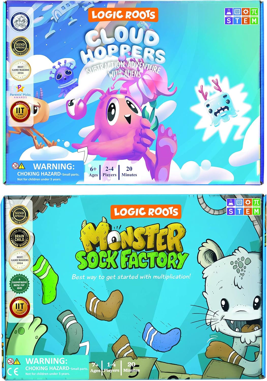 Monster Sock Factory Multiplication and Division Game - Fun Math Board Game for 6-10 Year Olds, Easy to Play STEM Toy for Kids at Home, Learning Gift for Girls & Boys, Grade 1 and Up