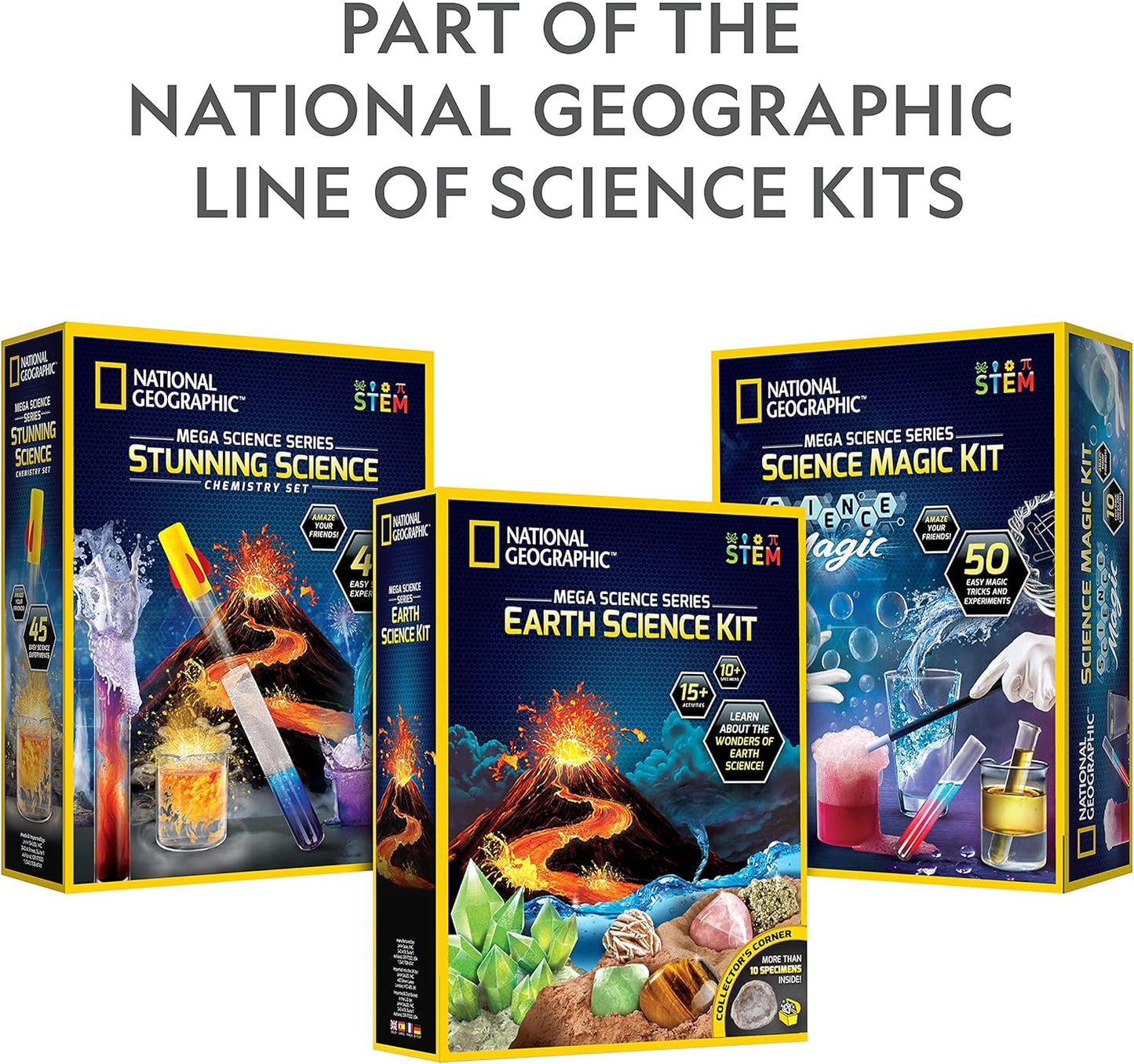 National Geographic Earth Science Kit – 100+ Science Experiments & Activities for Kids, Crystal Growing, Volcano Science Kit, Rock Collection, STEM Project Toy for Boys & Girls (Amazon Exclusive)