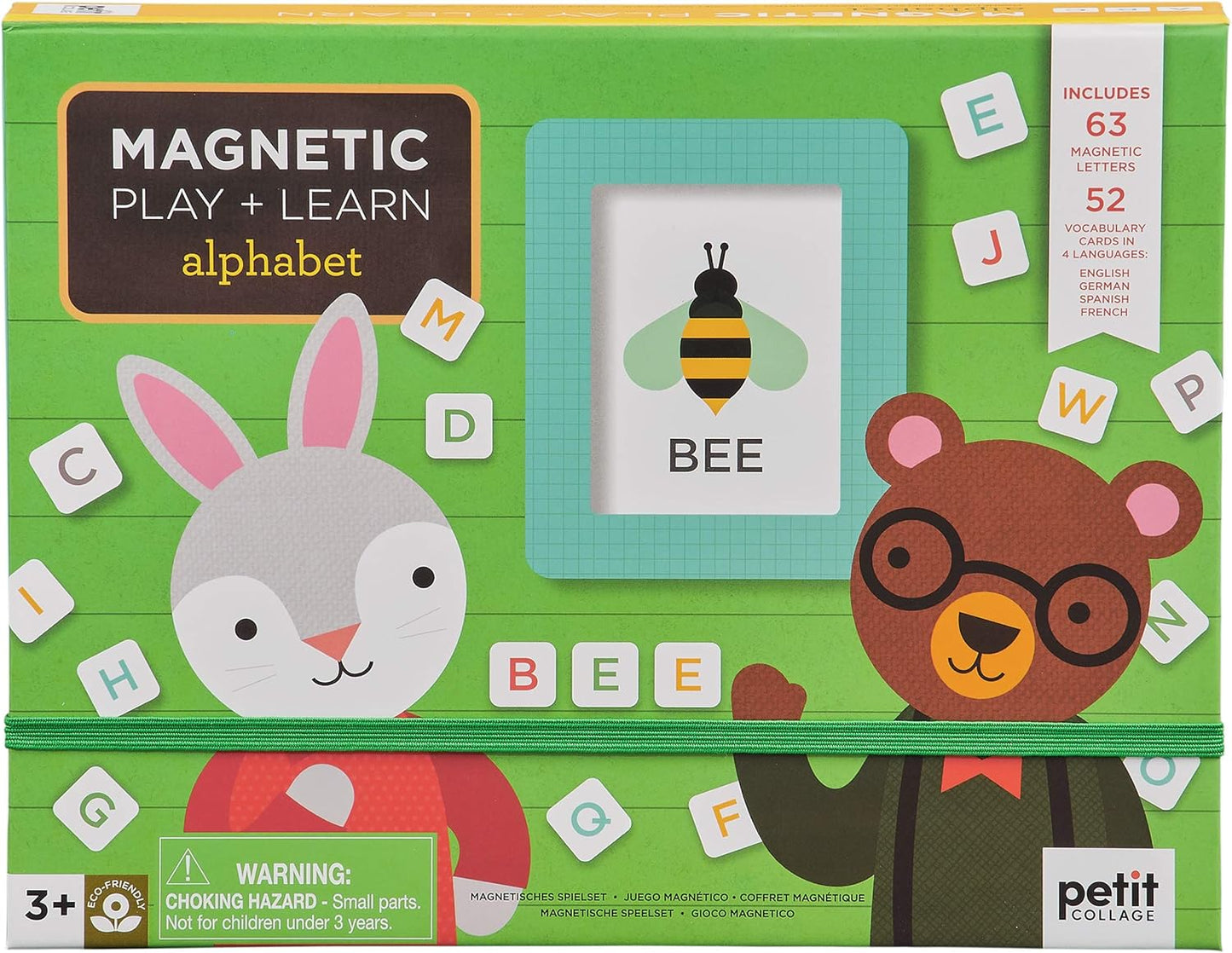 Petit Collage: Animal Friends Magnetic Game Board with Mix & Match, Ideal for Ages 3+, Includes Mag Play Scene Treehouse Party, 74 Count