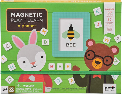 Petit Collage: Animal Friends Magnetic Game Board with Mix & Match, Ideal for Ages 3+, Includes Mag Play Scene Treehouse Party, 74 Count