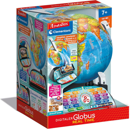 Clementoni 59364 Real-time Digital World Globe for Kids Ages 7 and Up