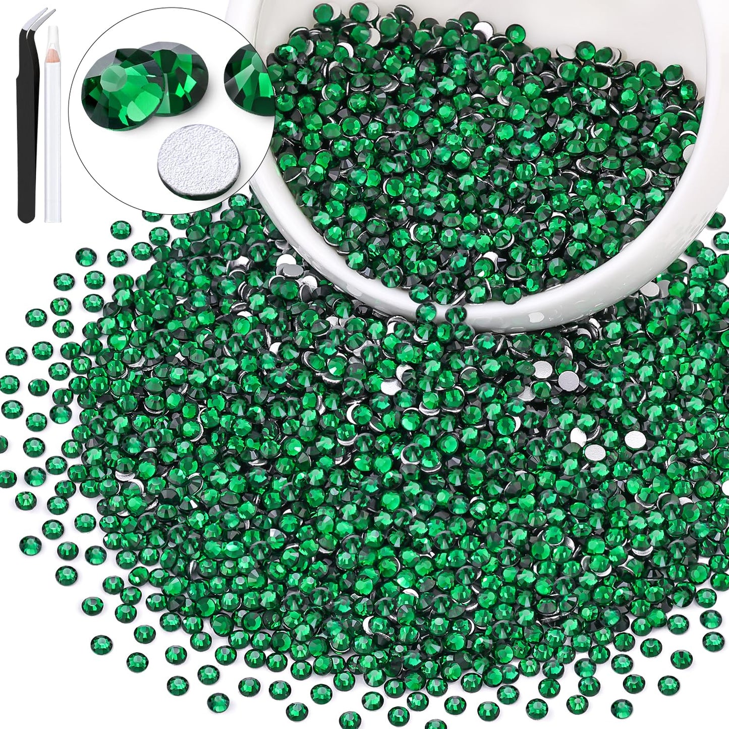 5000PCS SS6/2mm Glass Crystal Rhinestones (Clear), Bedazzling Flatback Rhinestones for Crafting DIY Crafts Nail Art Makeup Decoration, Gems Diamond Charms for Tumbler Shoes Clothing Mug