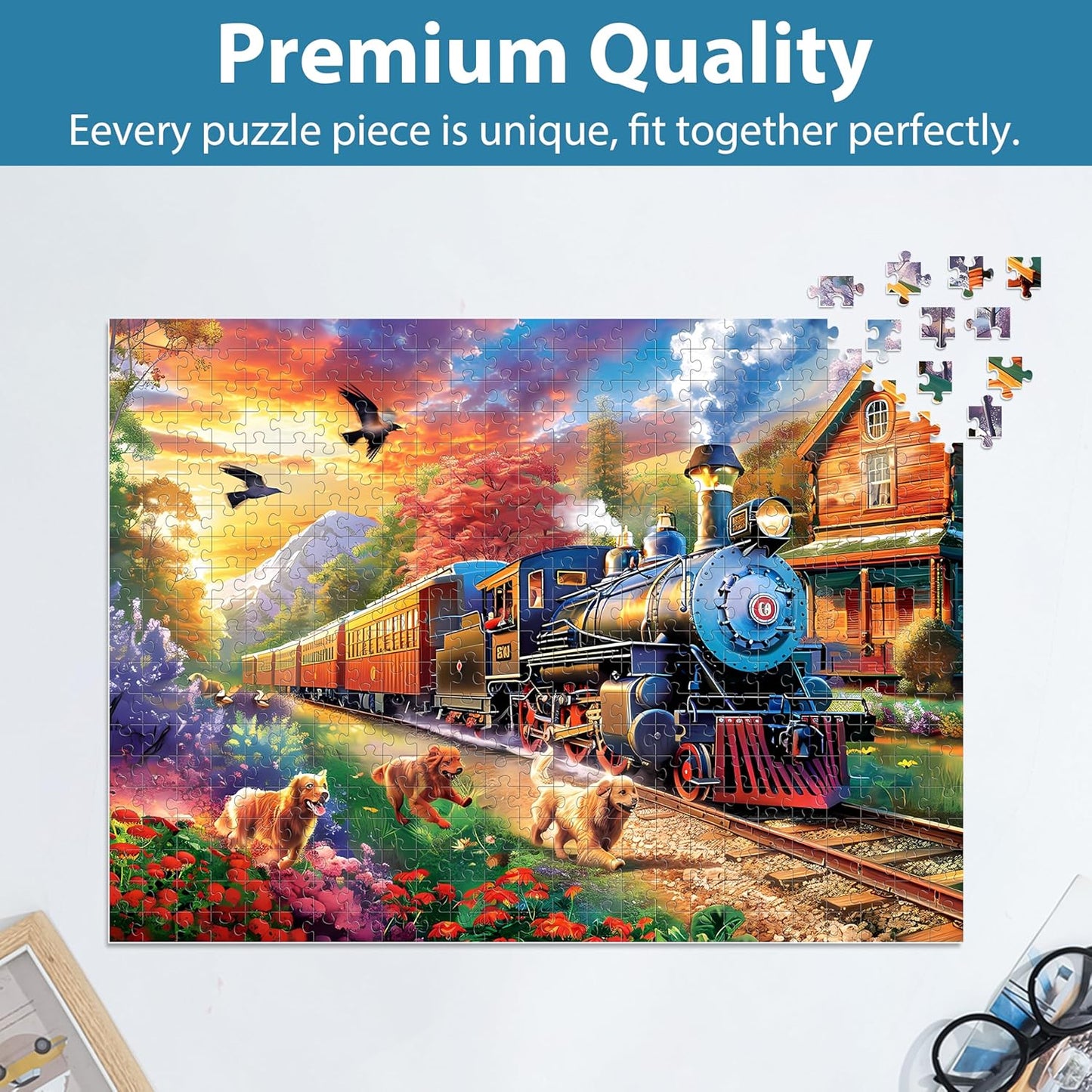 Jigsaw Puzzles for Adults 500 Pieces, Country Life Puzzle Interlock Perfectly Letter on Back No Dust, Challenging Puzzle Home Decor Birthday Party Gift Toy for Men Women Olders Seniors (21 x 15 in)