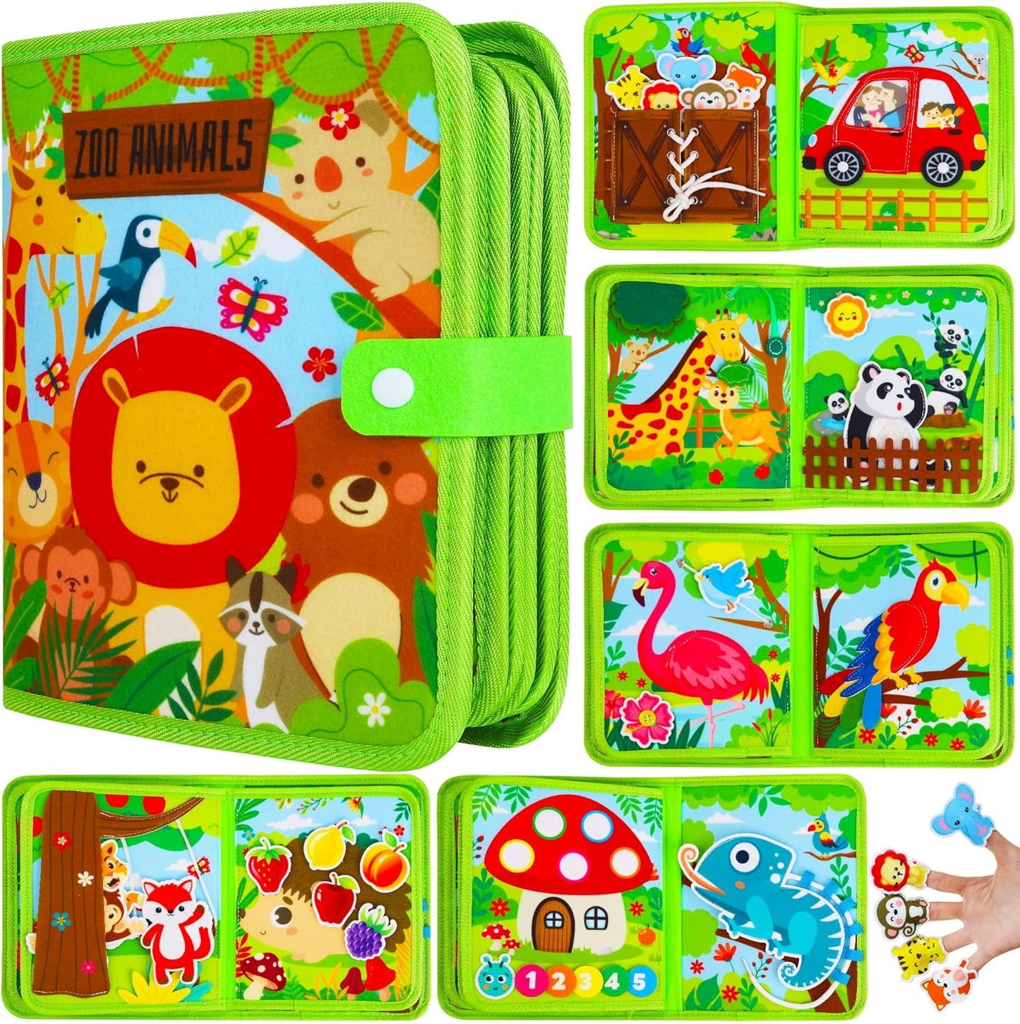 Busy Book for Toddlers 1-3 Montessori Toys for 1 2 3 Year Old - Farm Busy Board Educational Learning Sensory Toy for Boys Girls - Christmas Birthday Gifts for Toddlers Travel Toys for Airplane Car