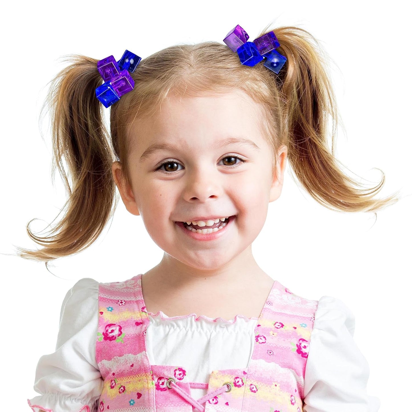 20pc Ponytailers Balls Elastics 18mm Round Opaque Multicolored Twin Beads Bauble Holders Toddler Kids Braiding Styling