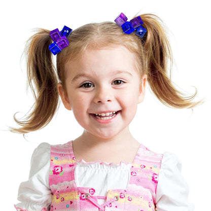 20pc Ponytailers Balls Elastics 18mm Round Opaque Multicolored Twin Beads Bauble Holders Toddler Kids Braiding Styling