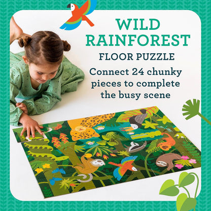 Petit Collage Floor Puzzle, Our World, 24-Pieces – Large Puzzle for Kids, Completed Map Puzzle Measures 18” x 24” – Makes a Great Gift Idea for Ages 3+