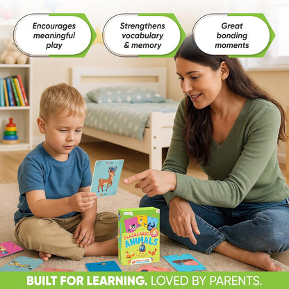 Kidrox Squad Alphabet Flashcards for Kids – 26 Slide-Reveal Cards in English & Spanish | Magic Pull-Tab Bilingual Learning Game for Toddlers & Preschoolers Age 3+