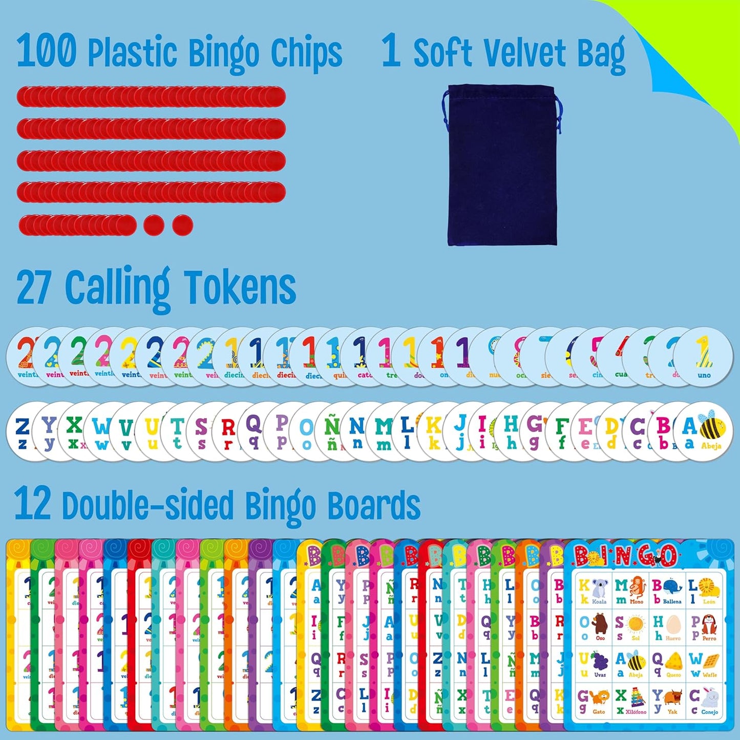 SpriteGru Multiplication & Division Bingo Game, 480 Math Problems, 2 Educational Math Board Game for Kindergarten and Preschool Kids 4-8, Perfect for Classroom & At Home (Up to 25 Players)