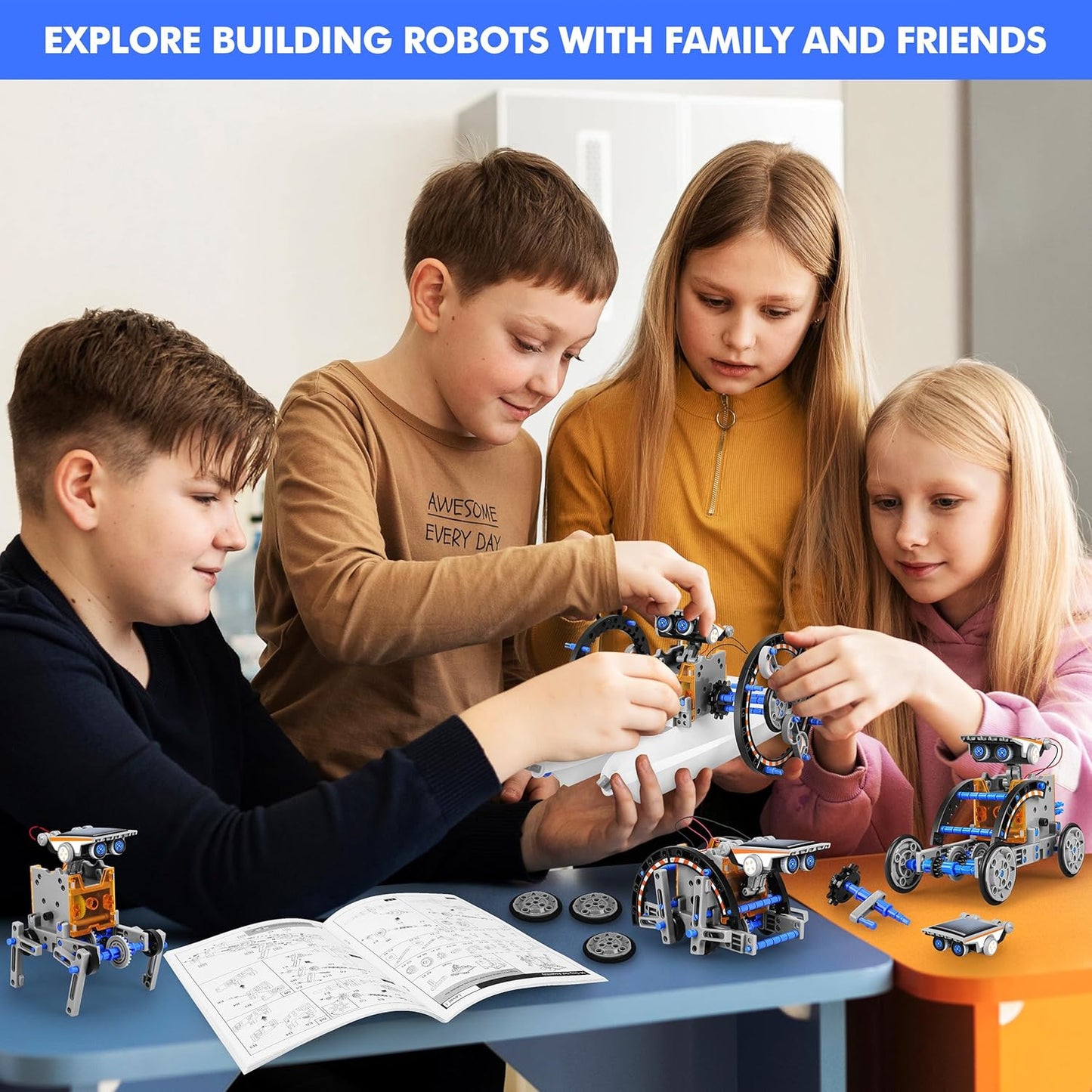 STEM 13-in-1 Education Solar Power Robots Toys for Boys Age 8+, Educational Toy DIY Science Kits for Kids, Building Experiment Robotics Set Birthday Gifts for 8+ Years Old Boys and Girls