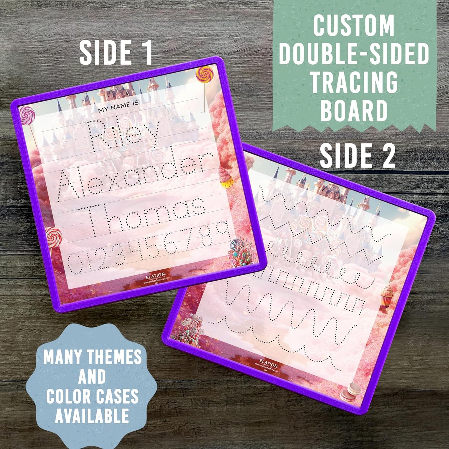 Kid's Name Tracing Board | Dry Erase Letter Tracing | Reusable Name Board | Alphabet Letters | Personalized | Candy Theme