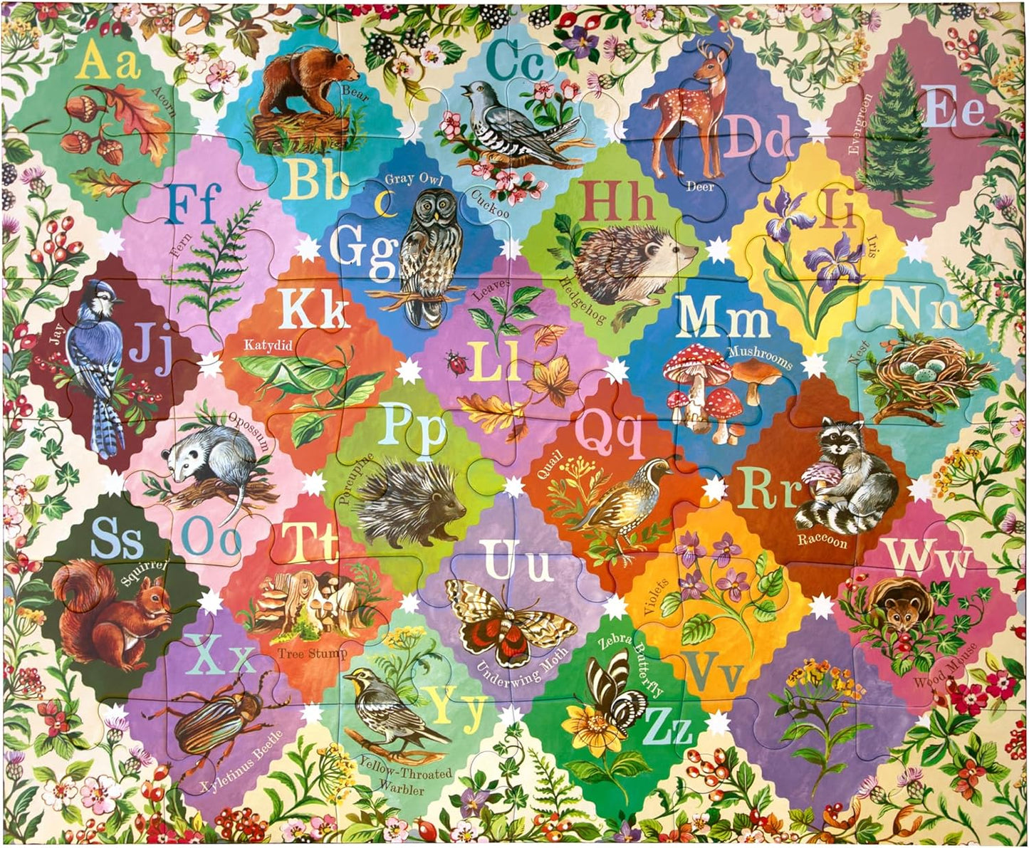 eeBoo 36 Piece Giant Floor Puzzle - Dinosaur Alphabet Children's Puzzle ABC & Dino Themed, Large Pieces for Small Hands to Develop Motor Skills