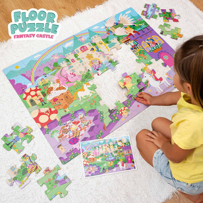 BONNYCO Giant Floor Puzzles for Kids of Jungle Animals with 48 Large Pieces. Safari Jumbo Puzzle 36.2 x 24.4 in, Gifts for Boys and Girls, Educational Kids Toys Ages 2-8