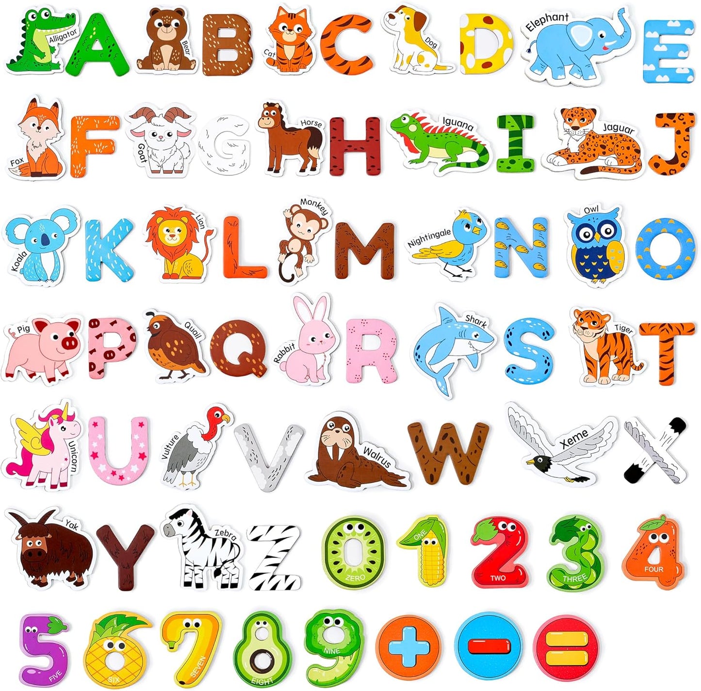 JoyCat Wooden Magnets for Kids – 26 Cute A-Z Animals Fridge Magnets for Toddlers, Large Magnetic Animal Refrigerator Toys, Fun Educational Learning Gifts for Toddlers 2 3 4 5 Years Old
