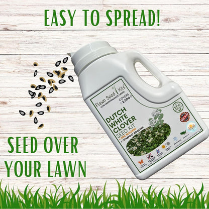 Lawn Seed Kits Dutch White Clover Seed Kit, Easy Spread Shakers, Low Maintenance Lawn, Alternative Ground Cover, Covers up to 250 Sqft