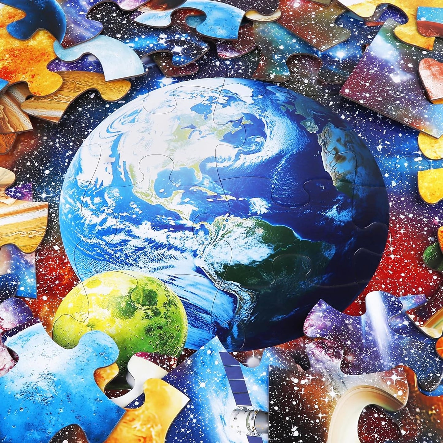 Jumbo Floor Puzzle for Kids,World Map Jigsaw Geography Puzzles,48 Piece Globe Atlas Puzzle with Continents,United States Puzzle for Ages 3-5,Preschool Learning Toys Easter Gift for 4-8 Years Old