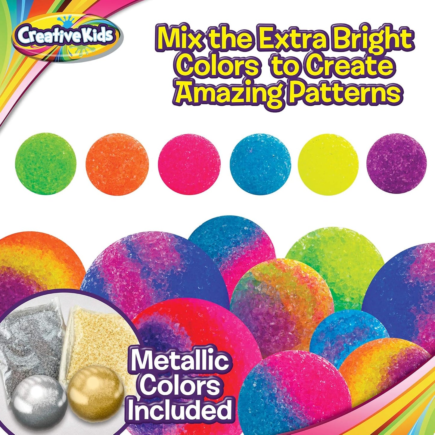 Creative Kids Magic Bouncy Balls - DIY STEM Toys - Science Kit for Kids - 25 Multicolor Bags & 5 Molds Makes Up to 43 Balls