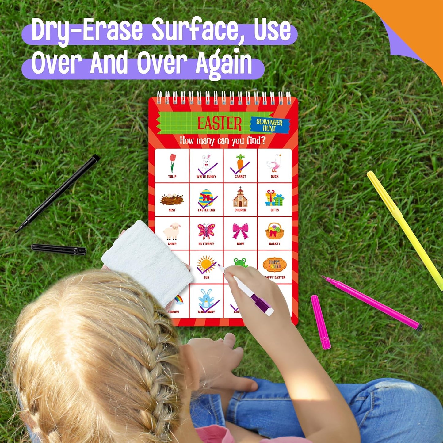 Logic Puzzles Game Pad, 30 Reusable & Erasable Logical Thinking Games-Sudoku, Scavenger Hunt, Math Games, Dry Erase Brain-Boosting Puzzles Activities Pad for Kids, Road Trip, Airplane & Car Travel