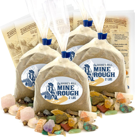 Boone's Mill Gemstone Paydirt | 5 Pounds | Gem Mining Rough Stone Mix | Rock Fossil ID Guide