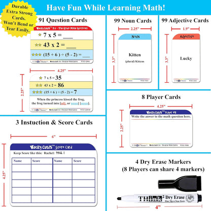Think2Master Wacky Cards Practicing Math Including Addition, Subtraction & Multiplication.