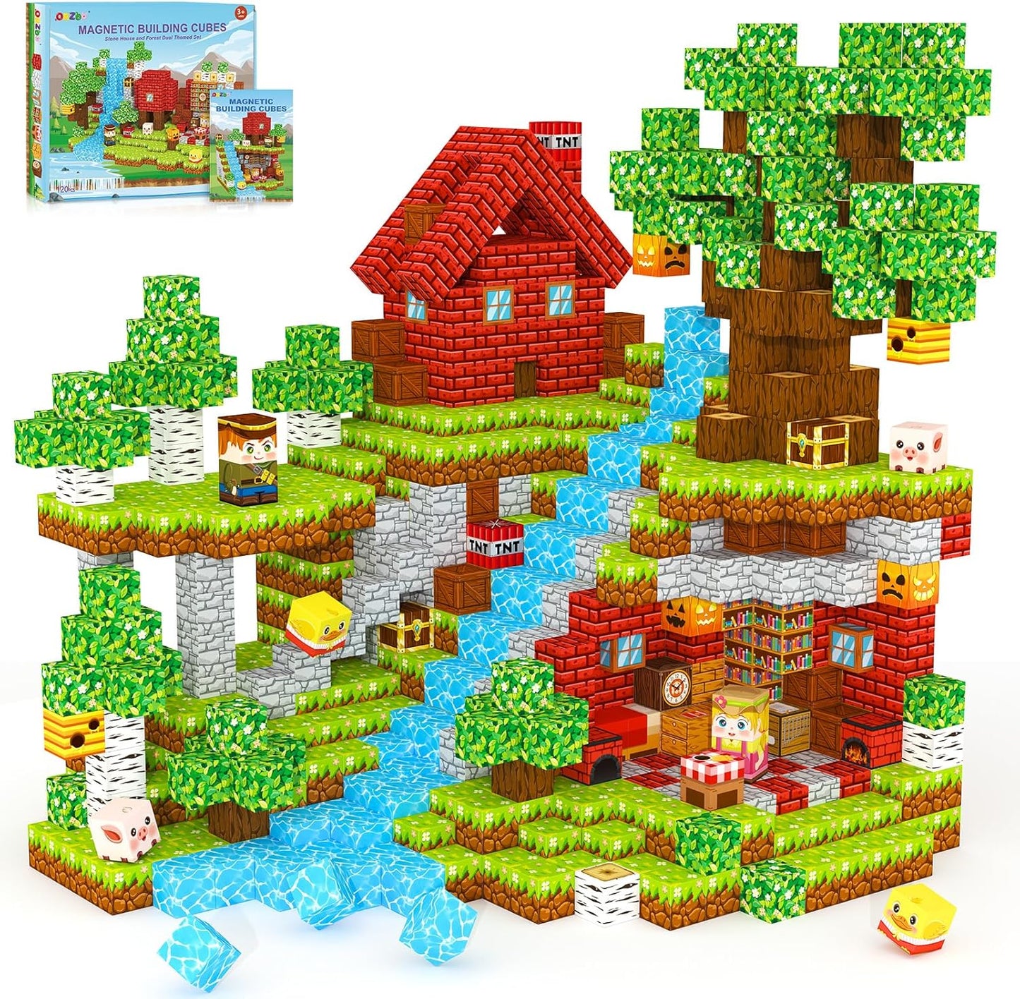 Magnetic Blocks, Magnetic Tiles Building Blocks, Magnet Cubes Toddler Kids Toys, Sensory STEM Toys for 3-5 4-6 5-7 6-8 Year Old Boys Girls Easter Birthday Gifts Travel Outdoor Kids Games (0.8IN/2CM)